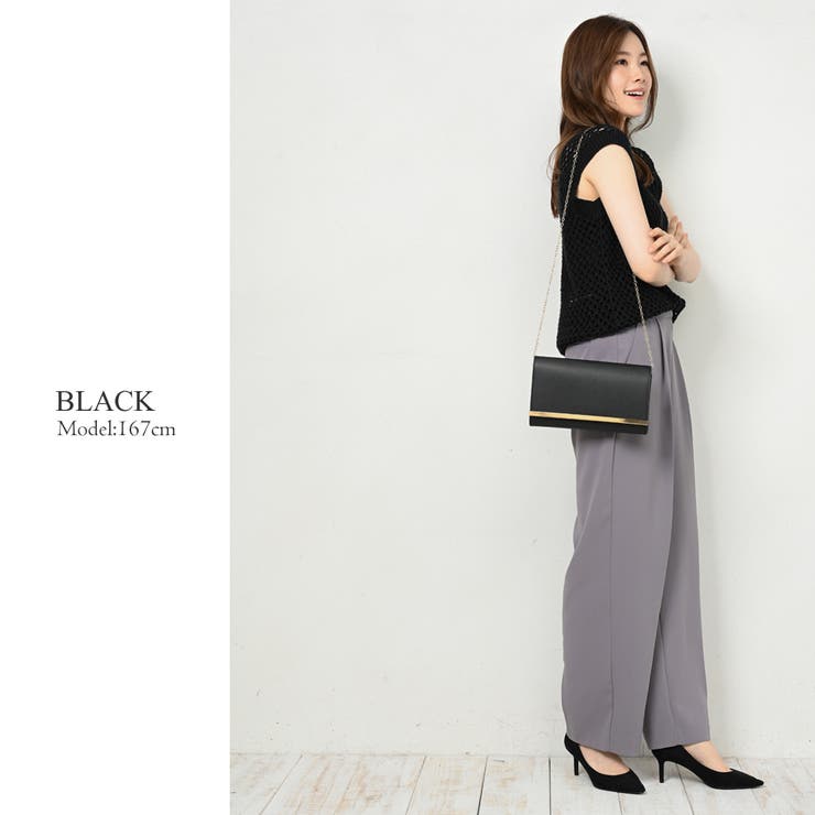 ブラック】ゴールドのトリムが冴える3wayクラッチバッグ[品番：NELW0001700]｜NinaetLina（ニナエリナ）のレディース ファッション通販｜SHOPLIST（ショップリスト）