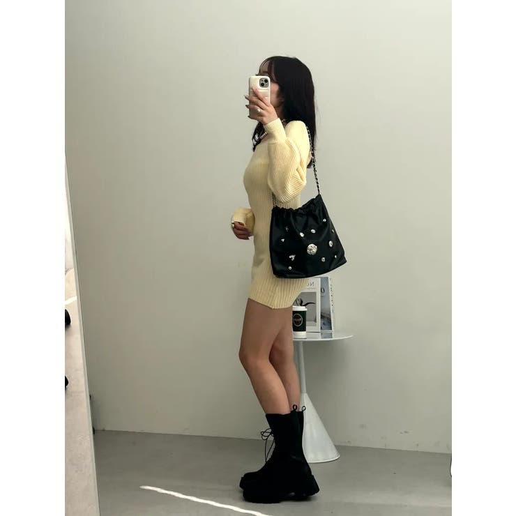 スクエアネックニットワンピース レディース ニット | NinaetLina | 詳細画像12 