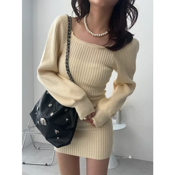 スクエアネックニットワンピース レディース ニット | NinaetLina | 詳細画像10 