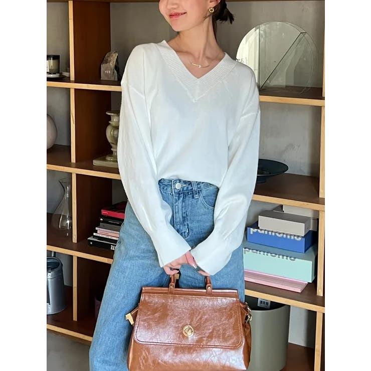 Vネックサイドスリットニット レディース トップス | NinaetLina | 詳細画像19 