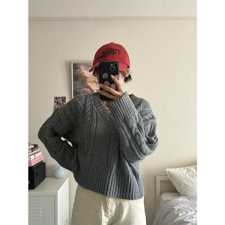 Vネックニット レディース セーター | NinaetLina | 詳細画像9 