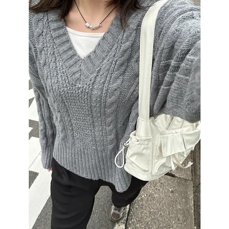 Vネックニット レディース セーター | NinaetLina | 詳細画像11 