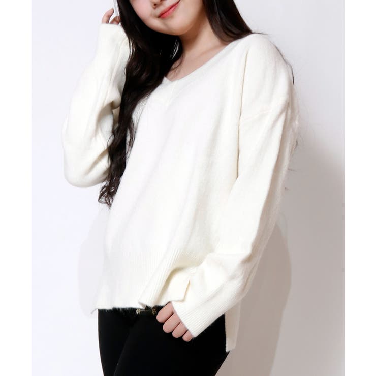 mix color high neck zip knit | NKNIT