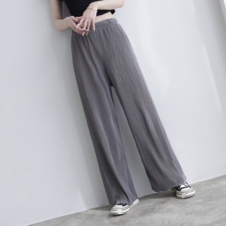 チャコールグレー | セルフカット可プリーツワイドパンツレディース プリーツ 春 | NinaetLina
