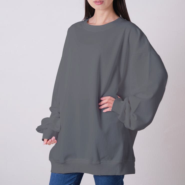 チャコール | 裏毛スエットトレーナー レディース トップス | NinaetLina