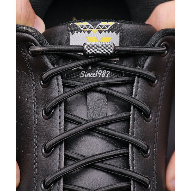 ブラック/ガンメタ | 靴紐 結ばない ゴム | ninon