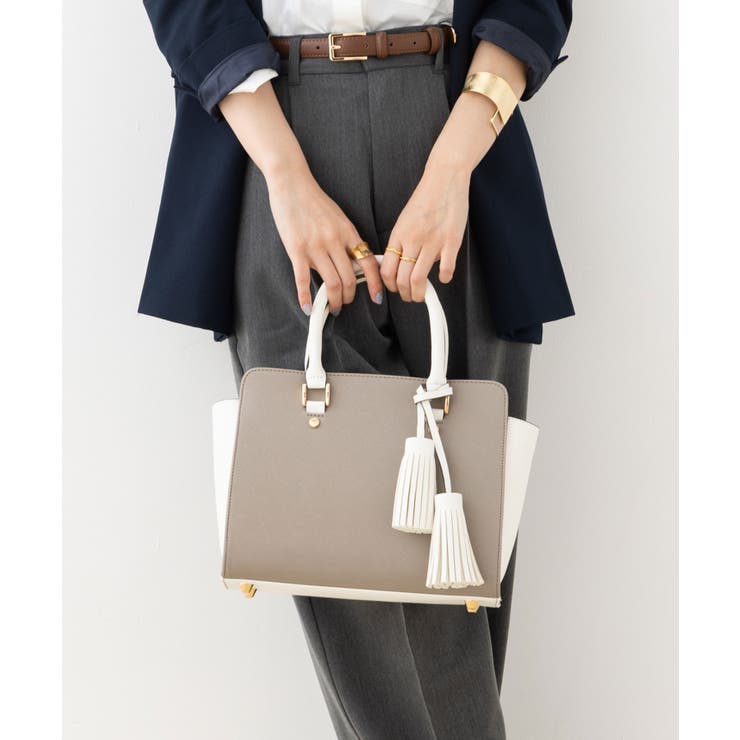 グレー/ホワイト | ハンドバッグ レディース 黒 | ninon