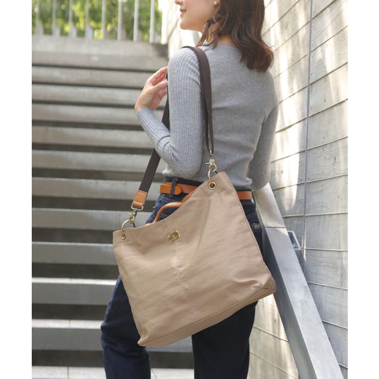 ナイロンベージュ/キャメル | 斜めがけバッグ ハンドバッグ レディース | ninon