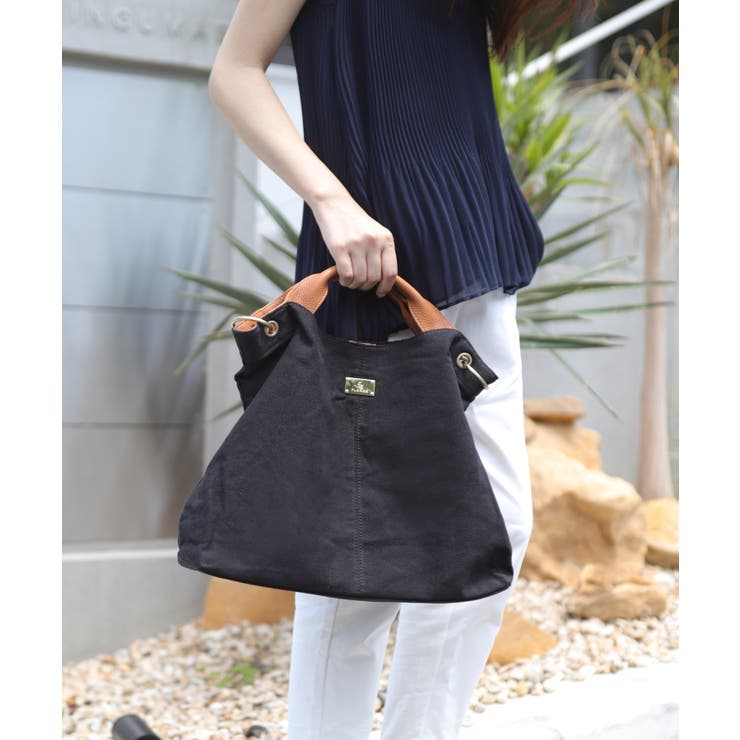 コットンブラック/キャメル | 斜めがけバッグ ハンドバッグ レディース | ninon