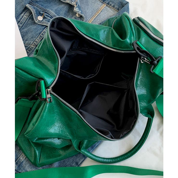 【希少カラー 美品】LONGCHANP ボストンバッグ 大容量 シボ革 グリーン 希少カラー 美品】LONGCHANP ボストンバッグ 大容量 シボ革