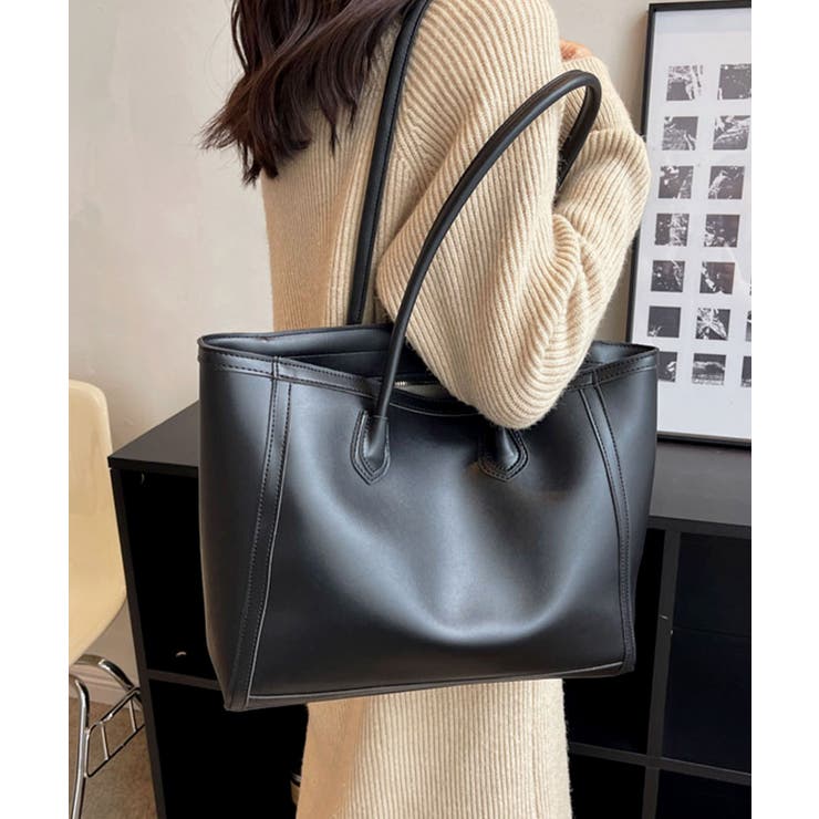 ブラック | トートバッグ レディース ファスナー付き | ninon