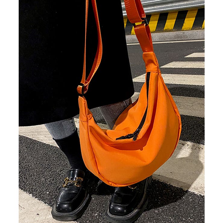 超美品】銀座かねまつ オレンジ ショルダーバッグ フラップ付き