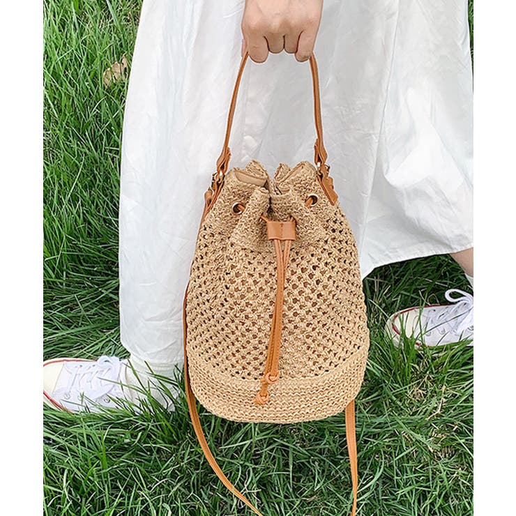 ムーニュ　カゴバッグ　美品　NINON ショルダー紐付き ムーニュ カゴバッグ 美品 NINON ショルダー紐付き - メルカリ