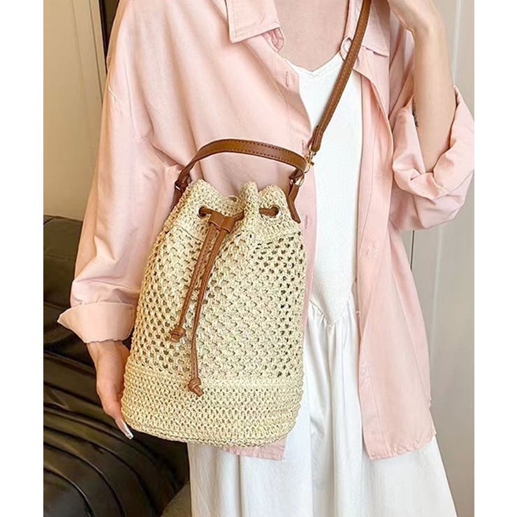 ムーニュ　カゴバッグ　美品　NINON ショルダー紐付き ムーニュ カゴバッグ 美品 NINON ショルダー紐付き - メルカリ
