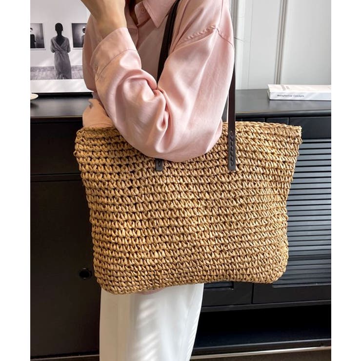 JWANDERSON カゴバッグ　ピクニックトートバッグ　大容量　ナチュラル JWANDERSON カゴバッグ ピクニックトートバッグ 大容量 ナチュラル