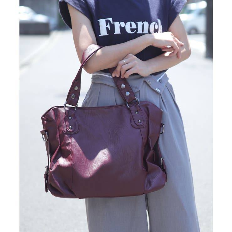 ワインレッド | トートバッグ レディース ファスナー付き | ninon