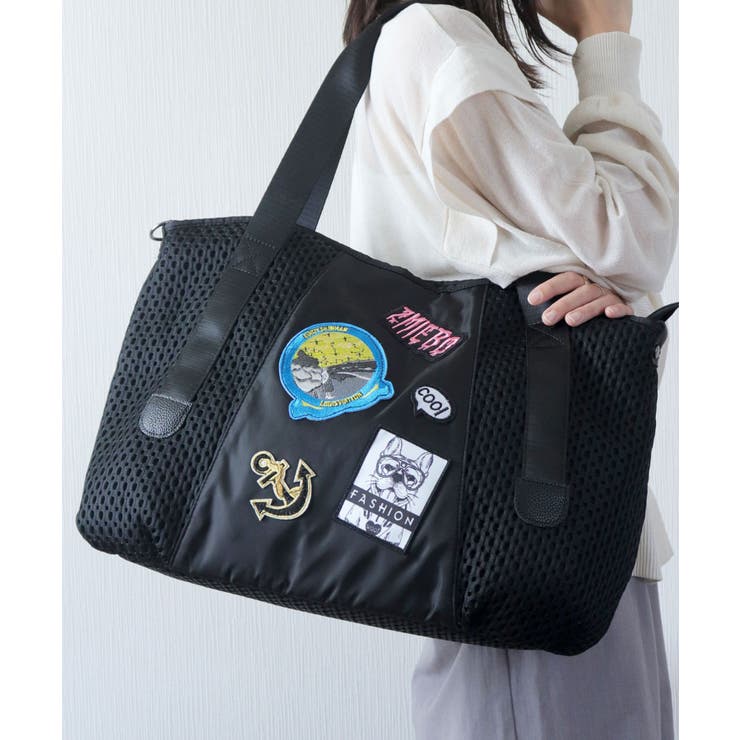 ブラックB/Lサイズ | ボストンバッグ レディース 大容量 | ninon