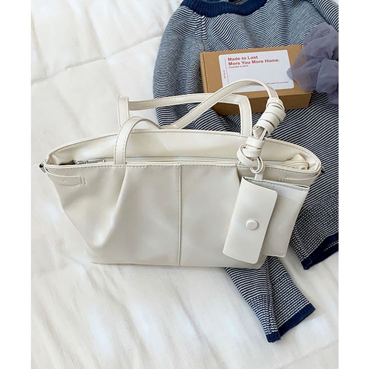 ホワイト | トートバッグ レディース ファスナー付き | ninon