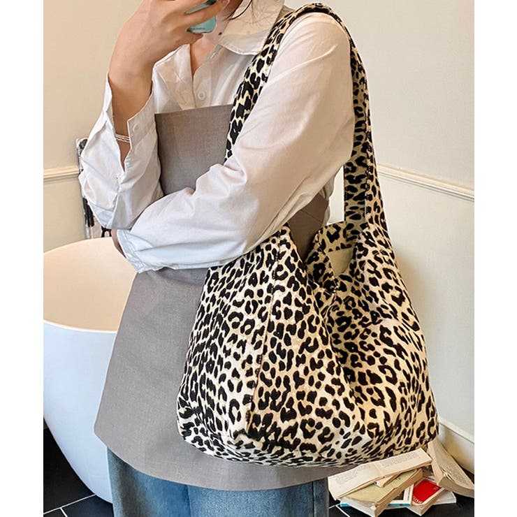 クリーム/ヒョウ柄 | トートバッグ レディース おしゃれ | ninon