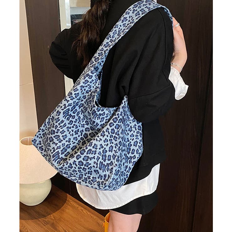 ブルー/ヒョウ柄 | トートバッグ レディース おしゃれ | ninon
