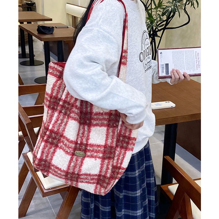 レッド(ビッグチェック) | トートバッグ レディース おしゃれ | ninon