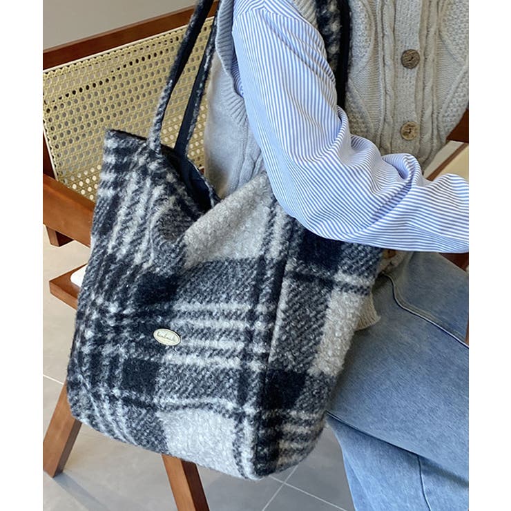 ブラック(ビッグチェック) | トートバッグ レディース おしゃれ | ninon