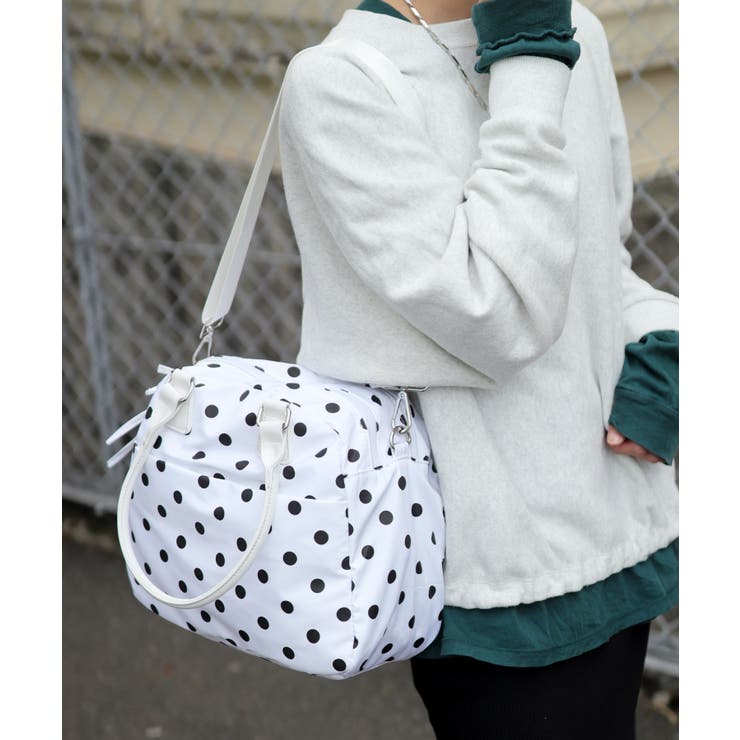 ホワイトドット | ボストンバッグ レディース 旅行 | ninon