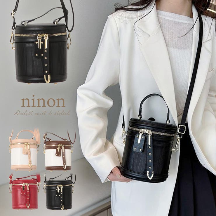 バニティバッグ ショルダー 黒 | ninon | 詳細画像1 