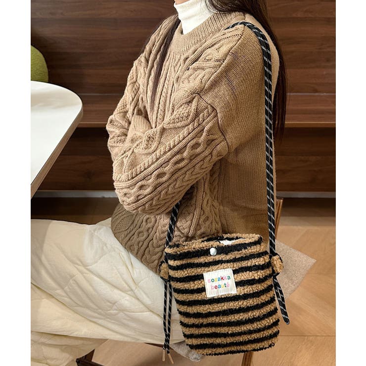 ブラウンボーダー | ポシェット レディース スマホポシェット | ninon