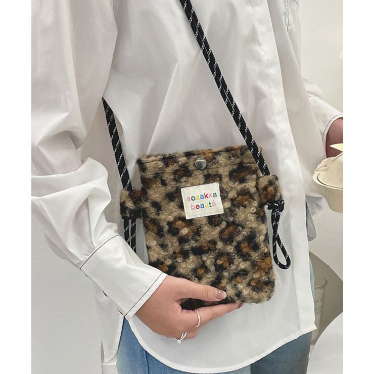 ブラウンレオパード | ポシェット レディース スマホポシェット | ninon