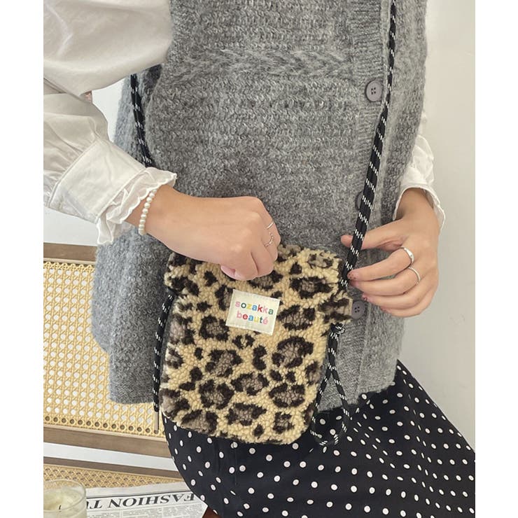 ベージュレオパード | ポシェット レディース スマホポシェット | ninon