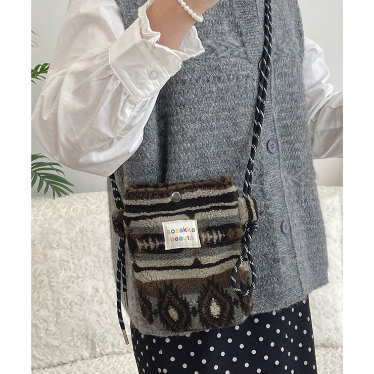 グレーエスニック | ポシェット レディース スマホポシェット | ninon