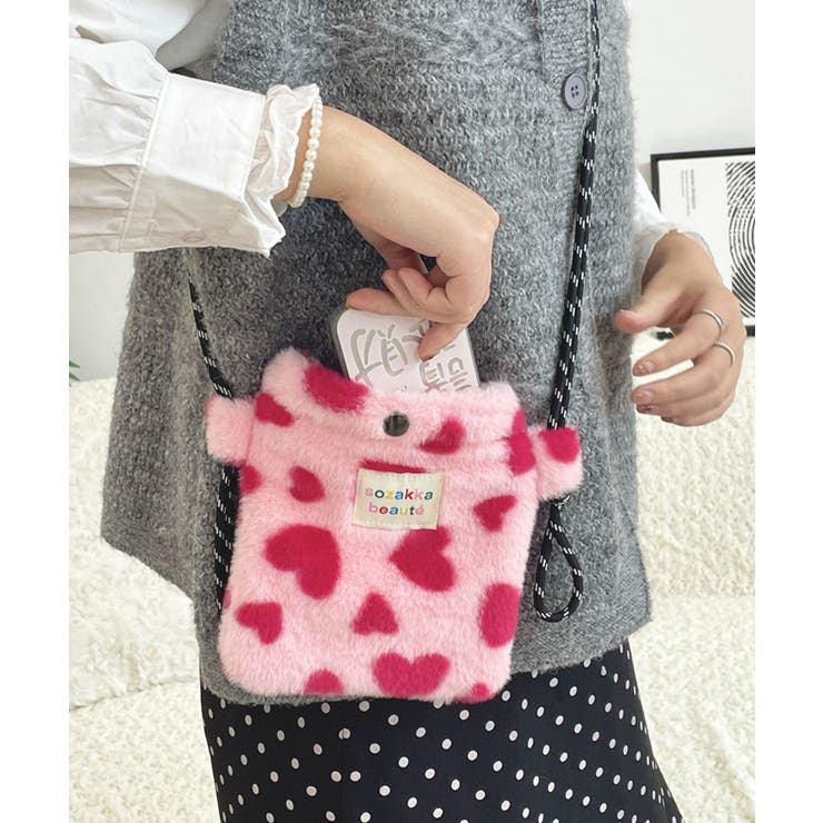 ビビットピンクハート | ポシェット レディース スマホポシェット | ninon