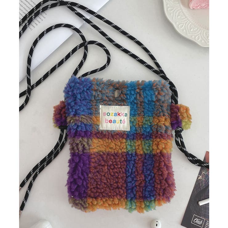 カラフルチェック | ポシェット レディース スマホポシェット | ninon