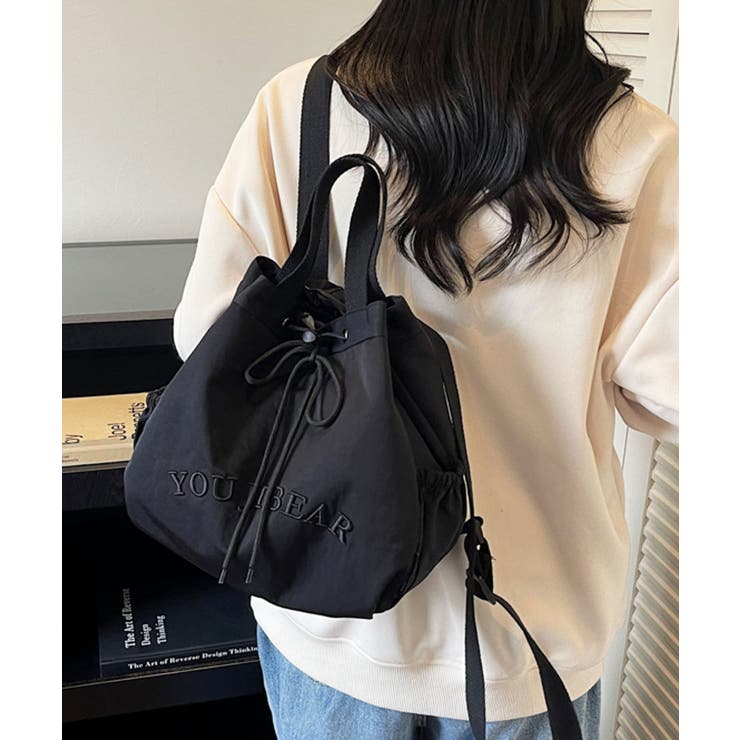 ブラック | 巾着バッグ レディース ナイロン | ninon