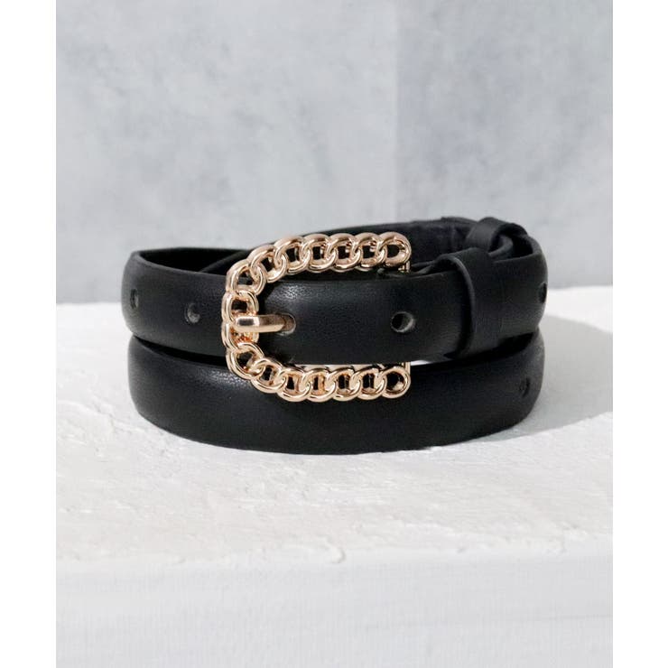 チェーン/ブラック | ベルト レディース PUレザー | ninon