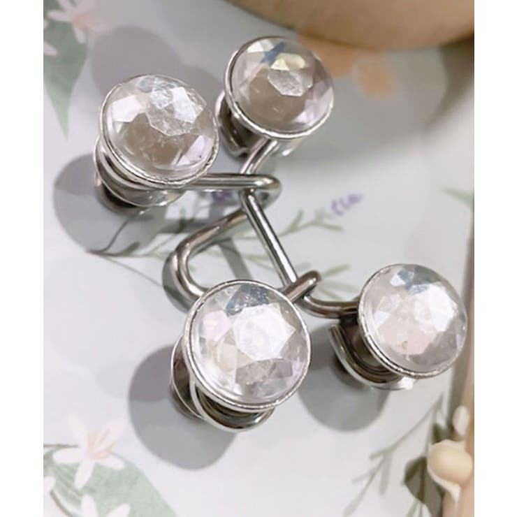 【ピン式】　ホワイトビジュー | ベルト アジャスター バックル | ninon