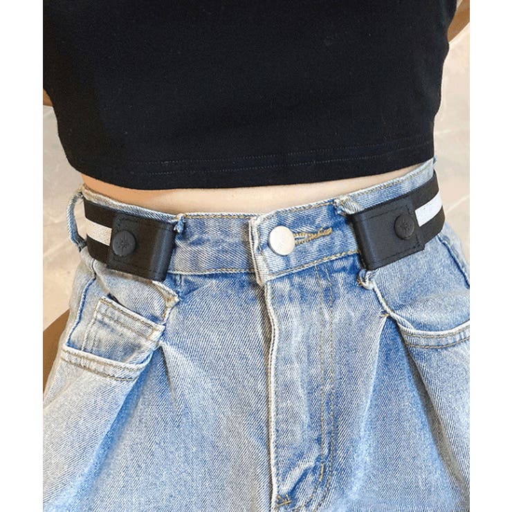 ブラック/ホワイトライン | ベルト レディース メンズ | ninon