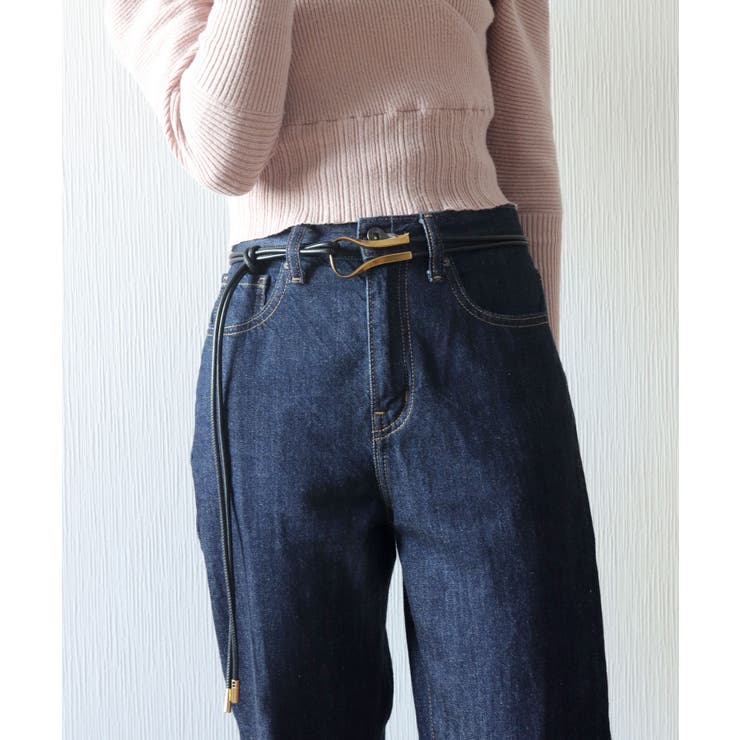 ベルメゾン サラリスト 綿混腹巻き付きパンツ ブラック S
