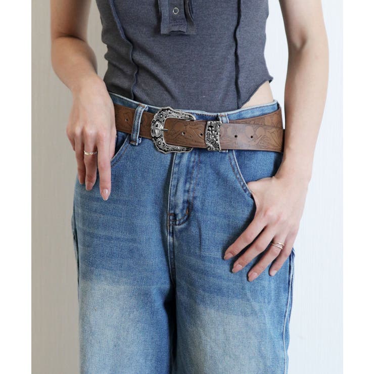 フラワーモチーフ/SL/3.8cm幅 | ベルト レディース おしゃれ | ninon