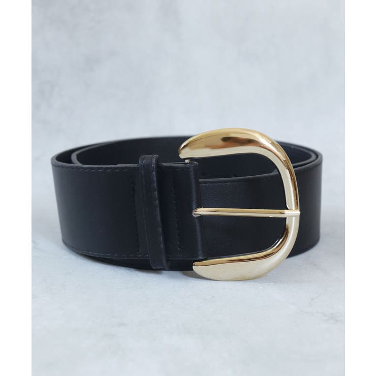 GD/ブラックPUレザー | ベルト レディース 太 | ninon
