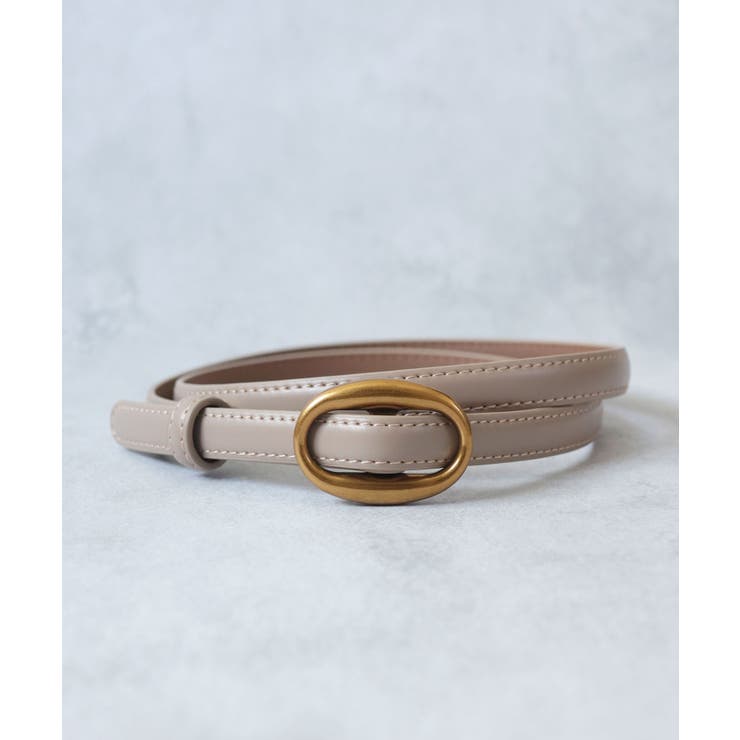 ベージュ/GD | ベルト レディース 穴なし | ninon