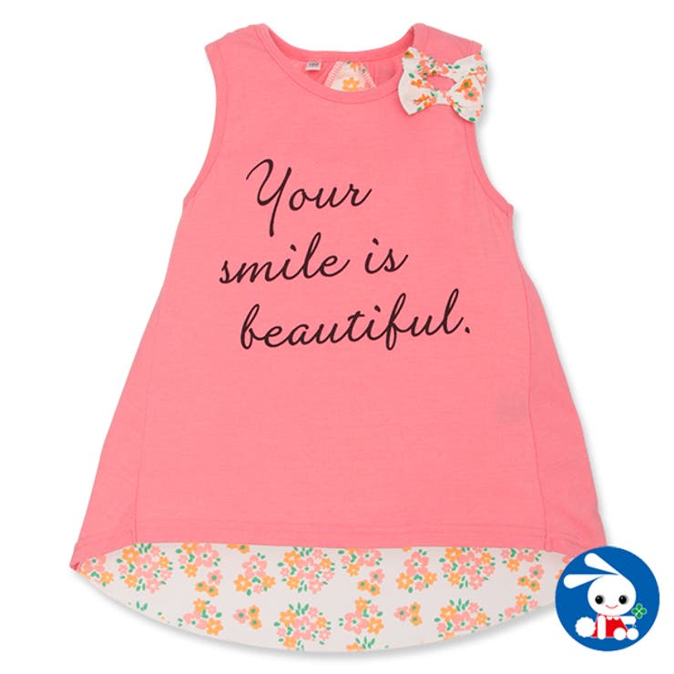 リボン付き花柄切替えaラインタンクトップ 品番 Nmyk 西松屋 ニシマツヤ のキッズファッション通販 Shoplist ショップリスト