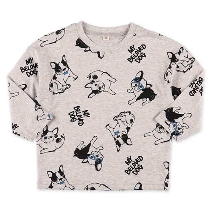 ブルドッグ総柄長袖tシャツ 品番 Nmyk 西松屋 ニシマツヤ のキッズファッション通販 Shoplist ショップリスト