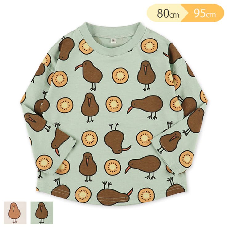 キウイ総柄長袖tシャツ 品番 Nmyk 西松屋 ニシマツヤ のキッズファッション通販 Shoplist ショップリスト