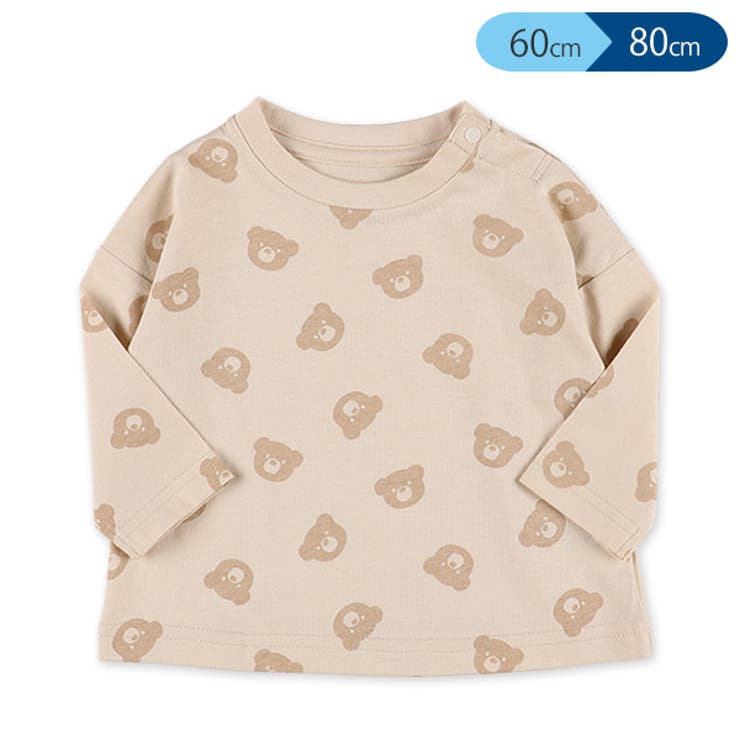 くま総柄プリント長袖tシャツ 品番 Nmyk 西松屋 ニシマツヤ のキッズファッション通販 Shoplist ショップリスト