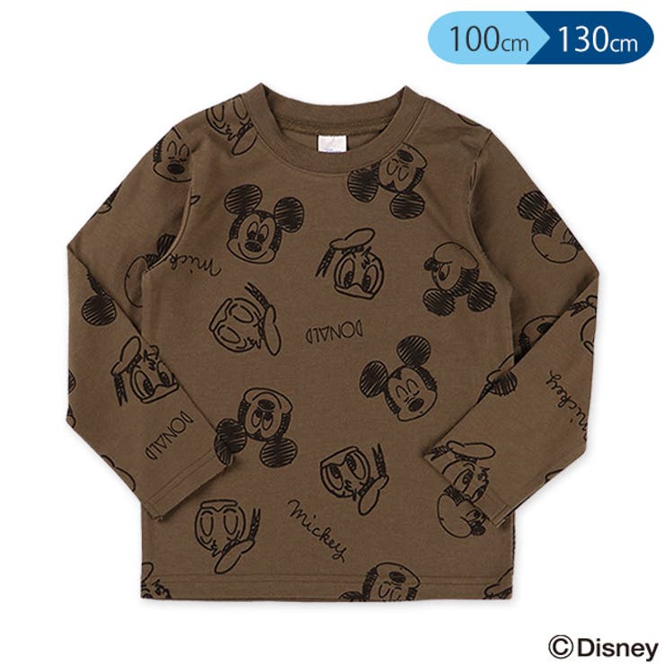 ディズニー ミッキーフェイス総柄長袖tシャツ 品番 Nmyk 西松屋 ニシマツヤ のキッズ ファッション通販 Shoplist ショップリスト