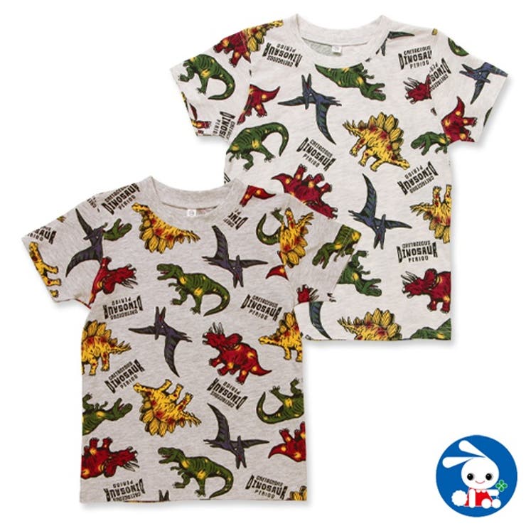 恐竜ロゴ総柄半袖tシャツ 品番 Nmyk 西松屋 ニシマツヤ のキッズファッション通販 Shoplist ショップリスト
