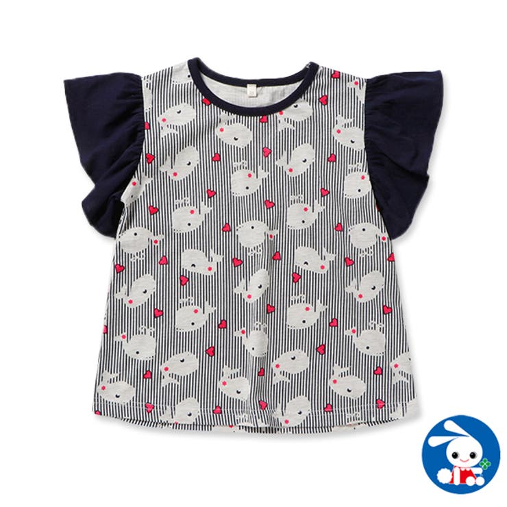 ストライプくじら袖フリル半袖tシャツ 品番 Nmyk 西松屋 ニシマツヤ のキッズファッション通販 Shoplist ショップリスト