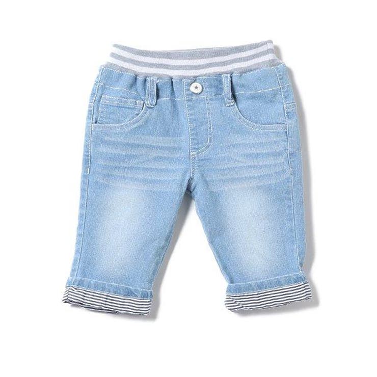 裾ボーダーストレッチデニムハーフパンツ 品番 Nmyk 西松屋 ニシマツヤ のキッズファッション通販 Shoplist ショップリスト